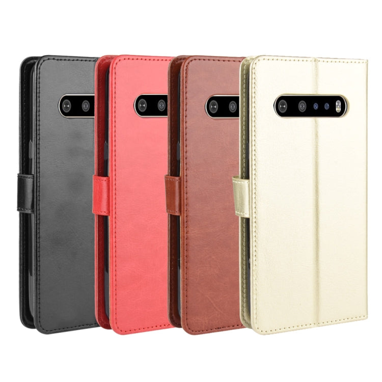 For LG V60 ThinQ 5G Retro Crazy Horse Texture Horizontal Flip Leather Case , with Holder & Card Slots & Photo Frame