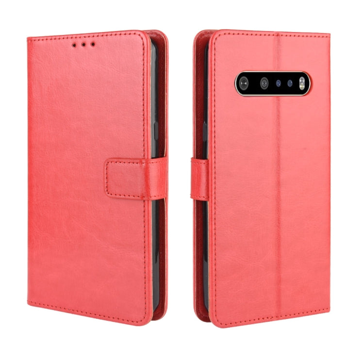 For LG V60 ThinQ 5G Retro Crazy Horse Texture Horizontal Flip Leather Case , with Holder & Card Slots & Photo Frame