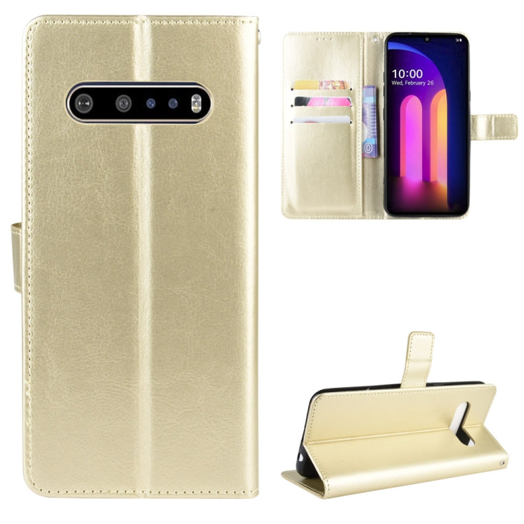 For LG V60 ThinQ 5G Retro Crazy Horse Texture Horizontal Flip Leather Case , with Holder & Card Slots & Photo Frame