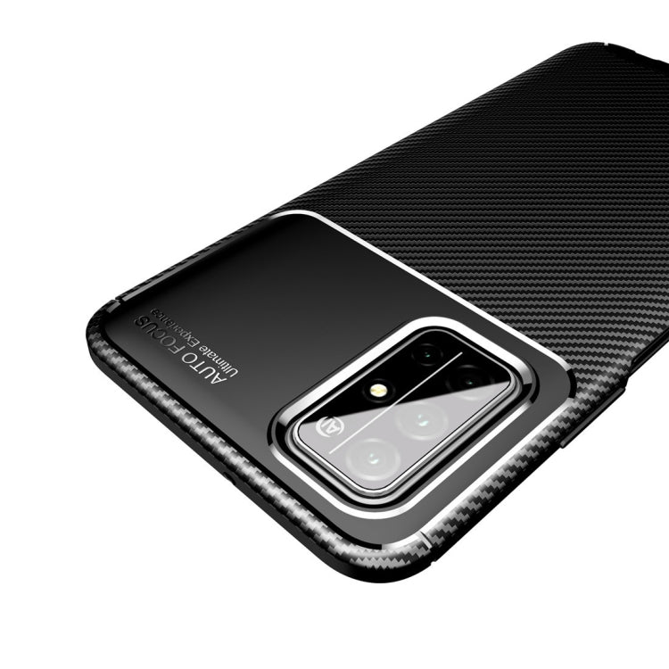 For Huawei Honor 30S Carbon Fiber Texture Shockproof TPU Case(Brown)