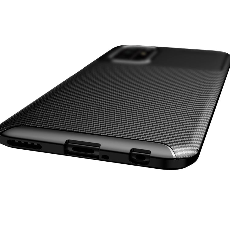 For Huawei Honor 30S Carbon Fiber Texture Shockproof TPU Case(Brown)