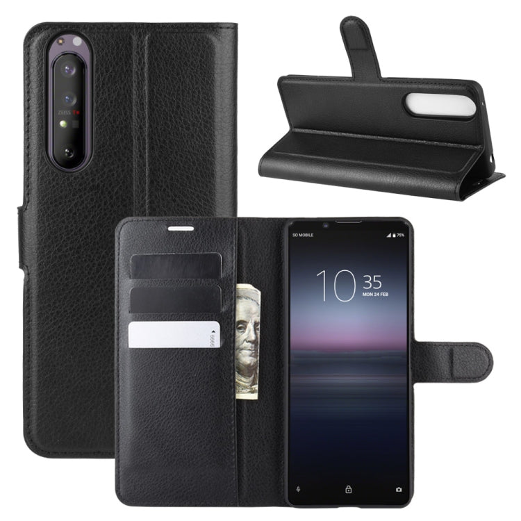 For Sony Xperia 1 II Litchi Texture Horizontal Flip Protective Case with Holder & Card Slots & Wallet