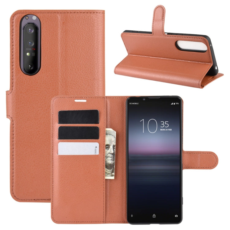 For Sony Xperia 1 II Litchi Texture Horizontal Flip Protective Case with Holder & Card Slots & Wallet