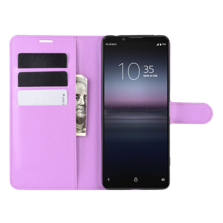 For Sony Xperia 1 II Litchi Texture Horizontal Flip Protective Case with Holder & Card Slots & Wallet
