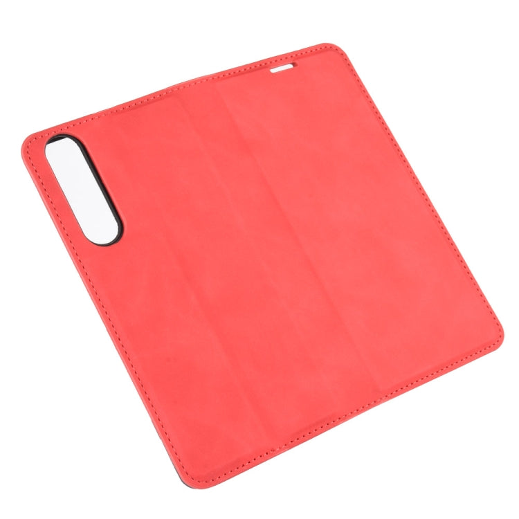 For Sony Xperia 10 II Retro-skin Business Magnetic Suction Leather Case with Holder & Card Slots & Wallet