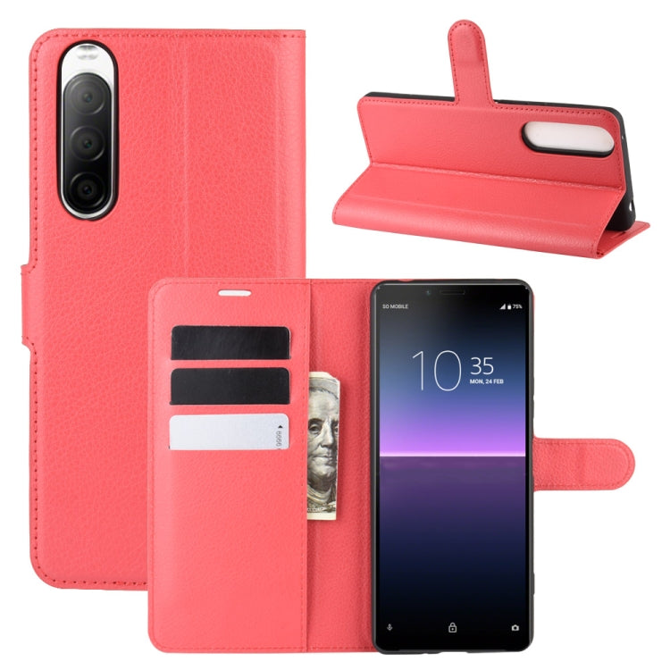 For Sony Xperia 10 II Litchi Texture Horizontal Flip Protective Case with Holder & Card Slots & Wallet