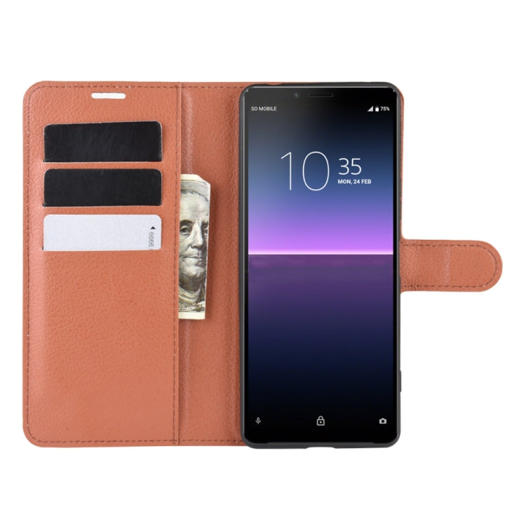 For Sony Xperia 10 II Litchi Texture Horizontal Flip Protective Case with Holder & Card Slots & Wallet