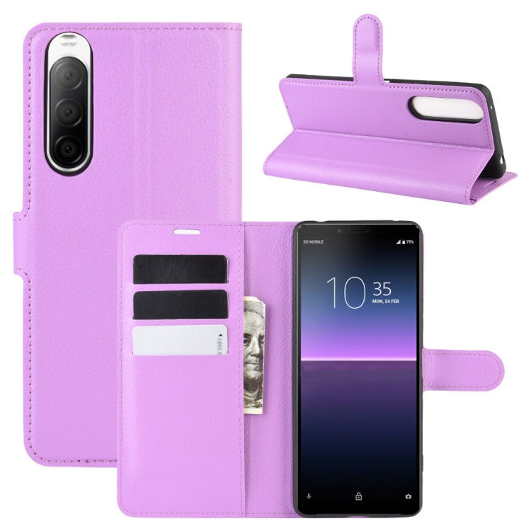 For Sony Xperia 10 II Litchi Texture Horizontal Flip Protective Case with Holder & Card Slots & Wallet