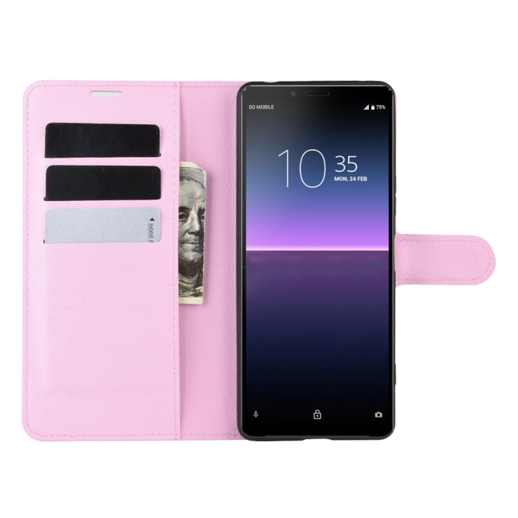 For Sony Xperia 10 II Litchi Texture Horizontal Flip Protective Case with Holder & Card Slots & Wallet