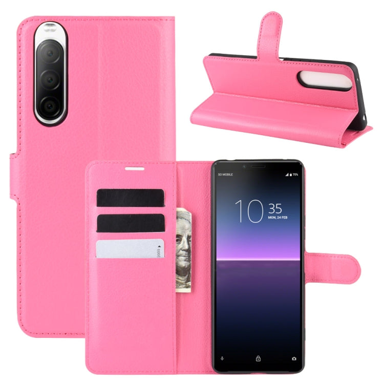 For Sony Xperia 10 II Litchi Texture Horizontal Flip Protective Case with Holder & Card Slots & Wallet