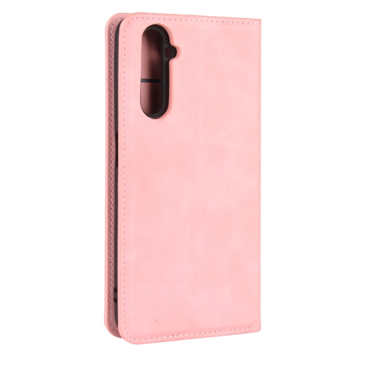 For OPPO Realme 6 Pro Retro-skin Business Magnetic Suction Leather Case with Holder & Card Slots & Wallet