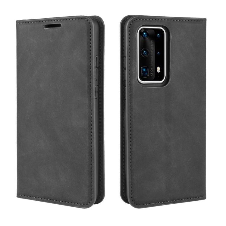 For Huawei P40 Pro+ Retro-skin Business Magnetic Suction Leather Case with Holder & Card Slots & Wallet