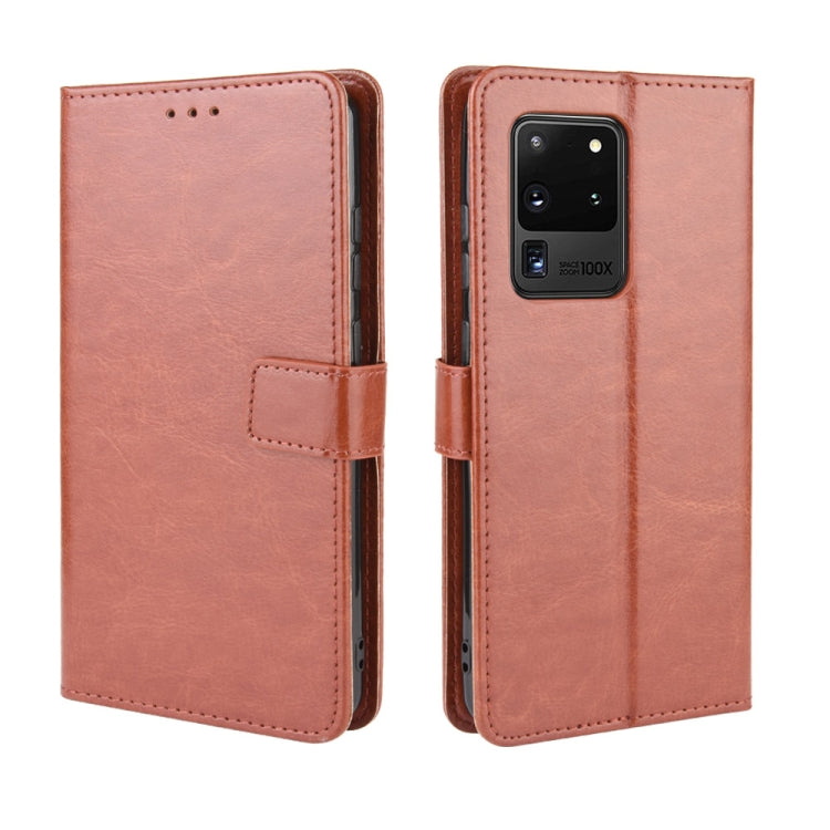 For Galaxy S20 Ultra/S20 Ultra 5G  Retro Crazy Horse Texture Horizontal Flip Leather Case , with Holder & Card Slots & Photo Frame