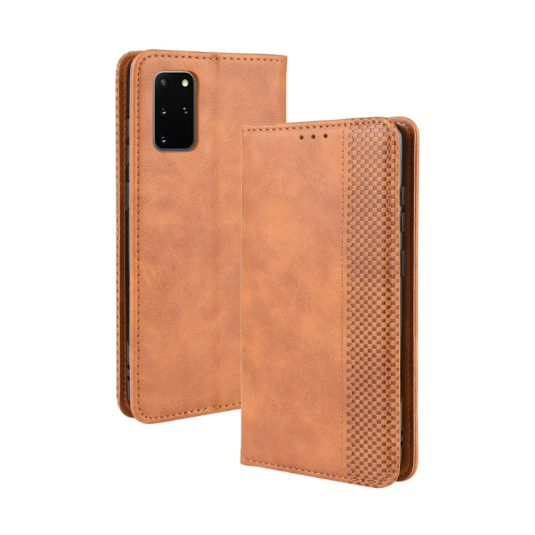 For Galaxy S20+/S20+5G Magnetic Buckle Retro Crazy Horse Texture Horizontal Flip Leather Case  , with Holder & Card Slots & Photo Frame