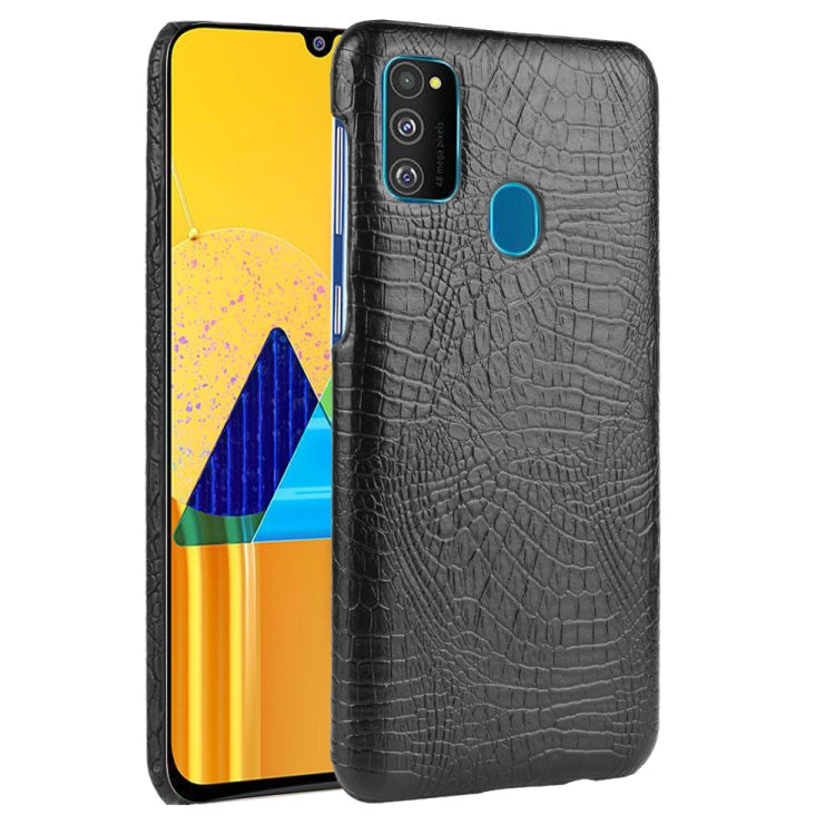 For Galaxy M21 Shockproof Crocodile Texture PC + PU Case