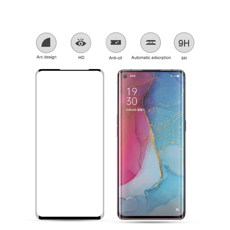 For OPPO Reno 3 Pro mocolo 0.33mm 9H 3D Curved Full Screen Tempered Glass Film