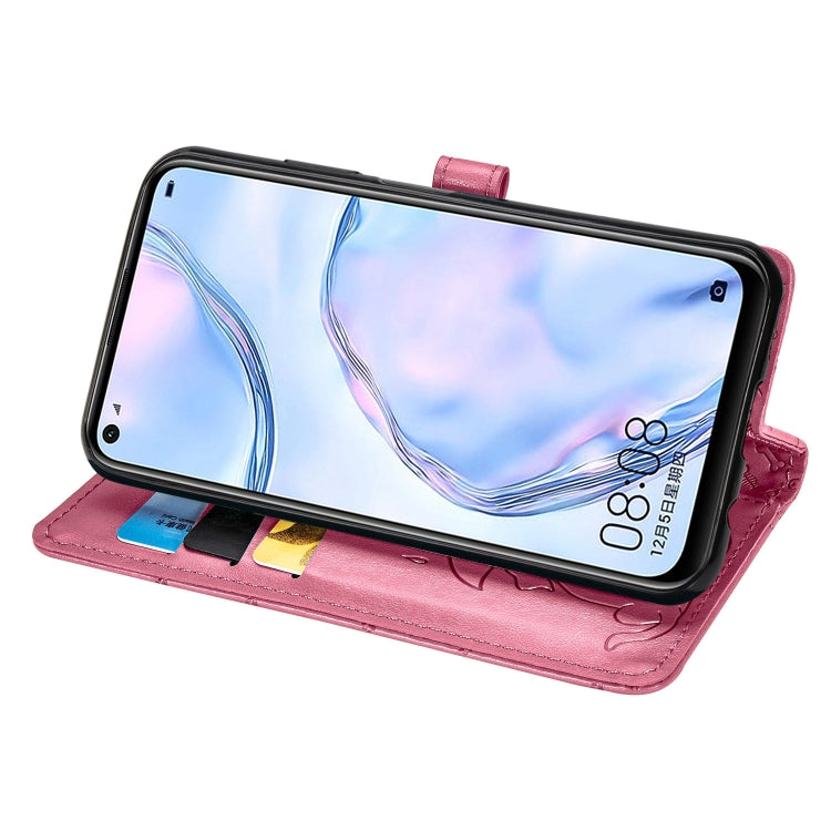 For Huawei P40 Lite/Nova 7i/Nova 6se Cute Cat and Dog Embossed Horizontal Flip Leather Case with Bracket / Card Slot / Wallet / Lanyard