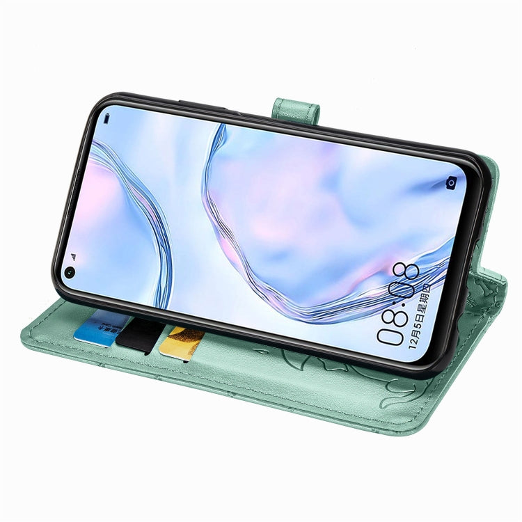 For Huawei P40 Lite/Nova 7i/Nova 6se Cute Cat and Dog Embossed Horizontal Flip Leather Case with Bracket / Card Slot / Wallet / Lanyard