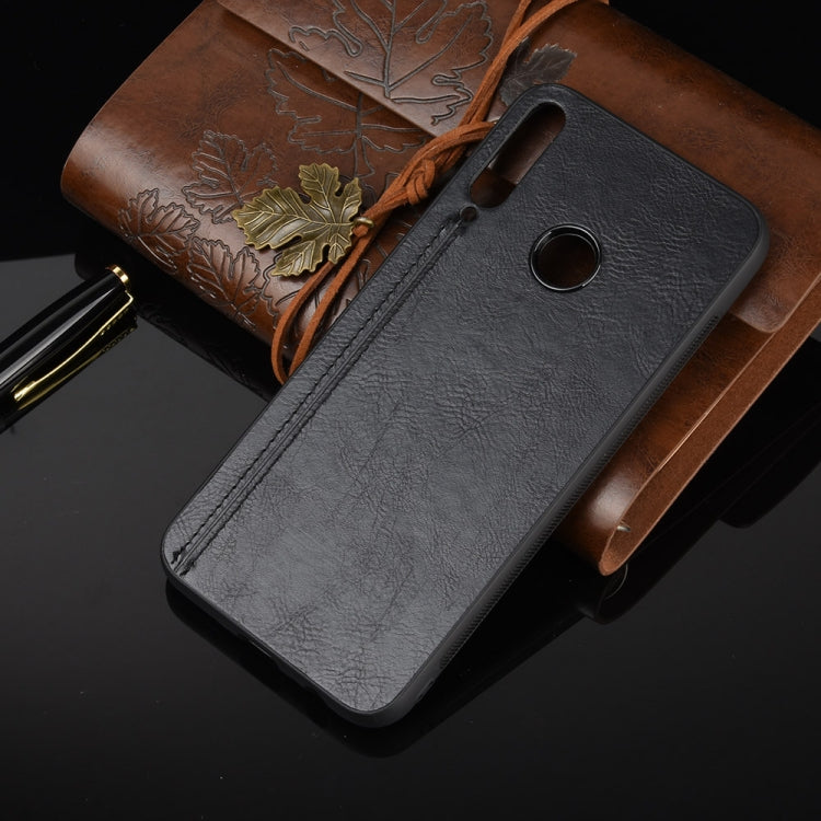 For Huawei P40 lite E / Y7P Shockproof Sewing Cow Pattern Skin PC + PU + TPU Case