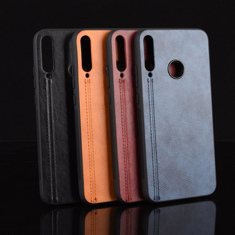 For Huawei P40 lite E / Y7P Shockproof Sewing Cow Pattern Skin PC + PU + TPU Case