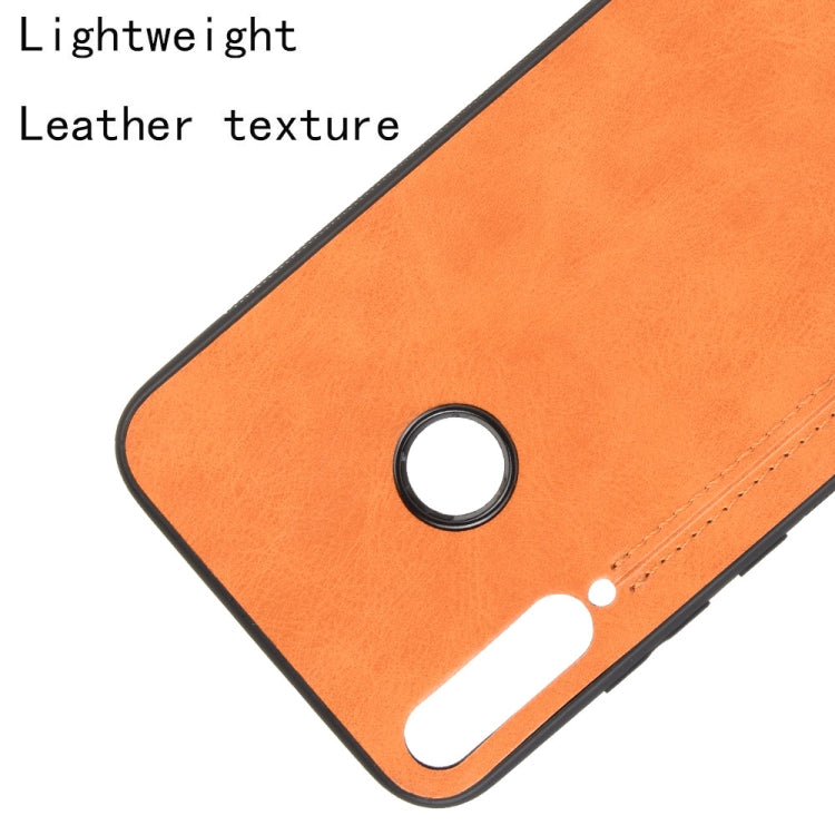 For Huawei P40 lite E / Y7P Shockproof Sewing Cow Pattern Skin PC + PU + TPU Case