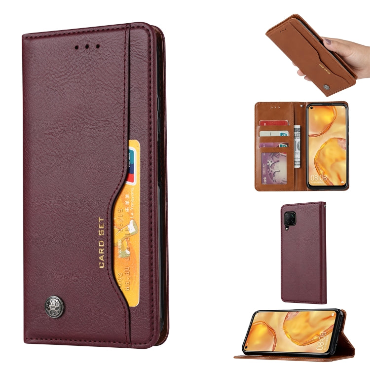 For Huawei P40Lite/ NOVA7i/ Nova 6SE Knead Skin Texture Horizontal Flip Leather Case , with Photo Frame & Holder & Card Slots & Wallet