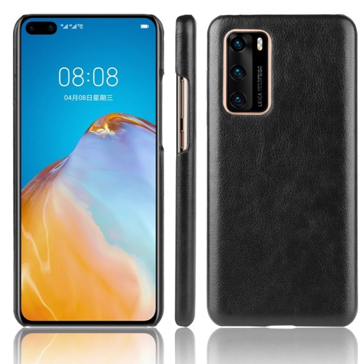 For Huawei P40 Shockproof Litchi Texture PC + PU Case