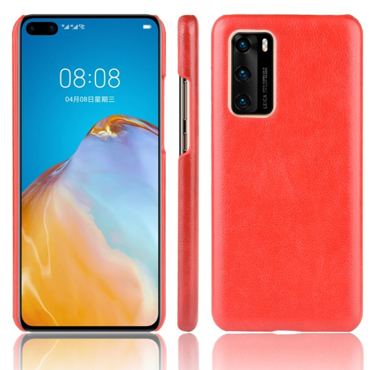 For Huawei P40 Shockproof Litchi Texture PC + PU Case
