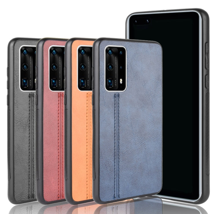 For Huawei P40 Pro+  Shockproof Sewing Cow Pattern Skin PC + PU + TPU Case