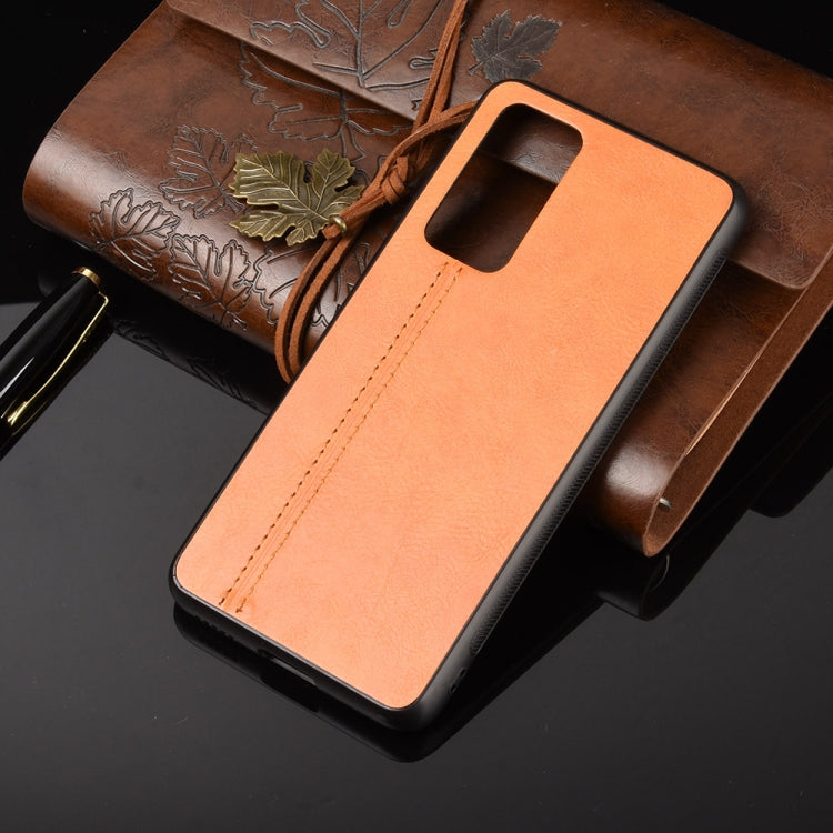 For Huawei P40 Pro+  Shockproof Sewing Cow Pattern Skin PC + PU + TPU Case