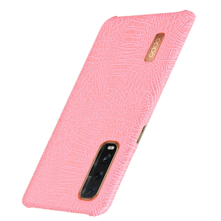 For Oppo Find X2 Pro Shockproof Crocodile Texture PC + PU Case