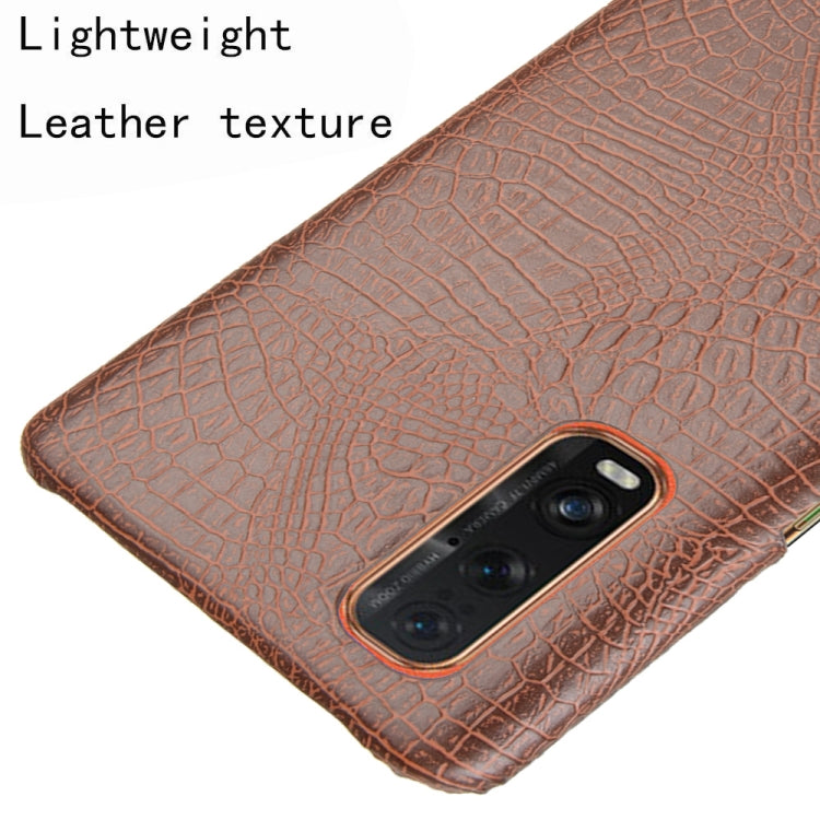 For Oppo Find X2 Pro Shockproof Crocodile Texture PC + PU Case