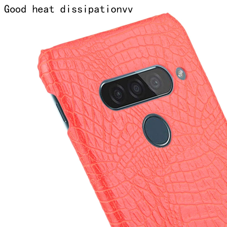 For LG G8S ThinQ Shockproof Crocodile Texture PC + PU Case