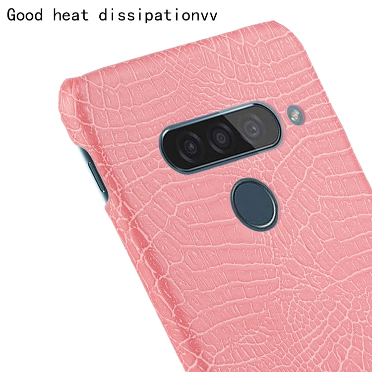 For LG G8S ThinQ Shockproof Crocodile Texture PC + PU Case