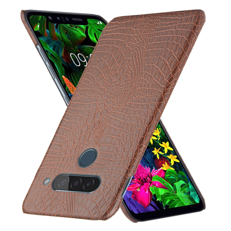 For LG G8S ThinQ Shockproof Crocodile Texture PC + PU Case