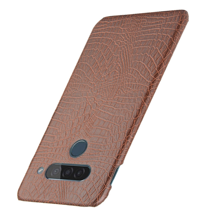 For LG G8S ThinQ Shockproof Crocodile Texture PC + PU Case