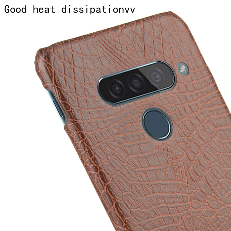 For LG G8S ThinQ Shockproof Crocodile Texture PC + PU Case