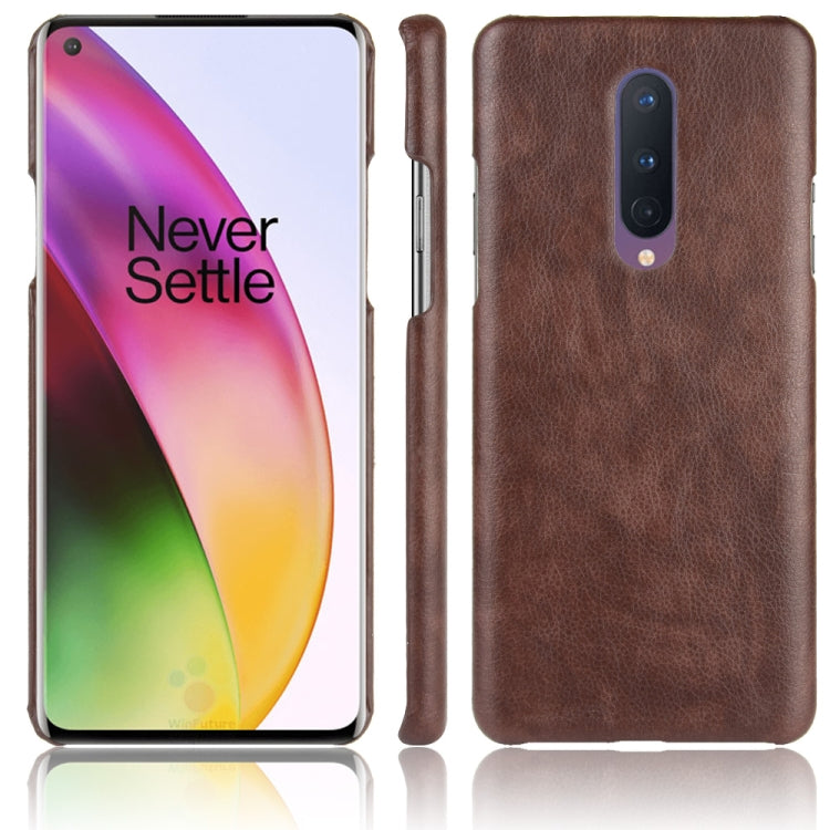 For OnePlus 8  Shockproof Litchi Texture PC + PU Case