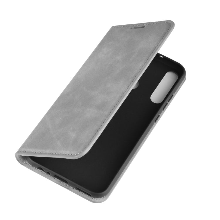 For Huawei P40 lite E Retro-skin Business Magnetic Suction Leather Case with Holder & Card Slots & Wallet