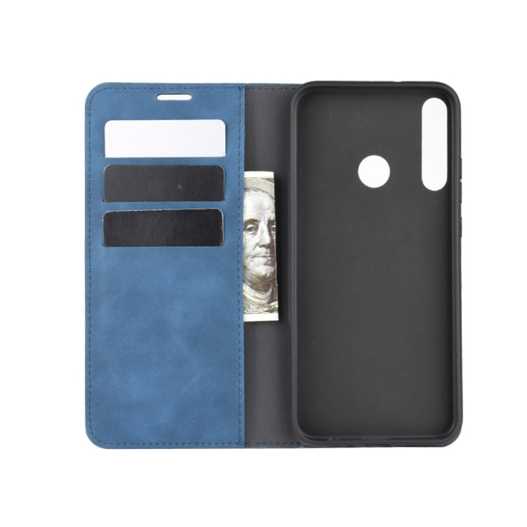 For Huawei P40 lite E Retro-skin Business Magnetic Suction Leather Case with Holder & Card Slots & Wallet
