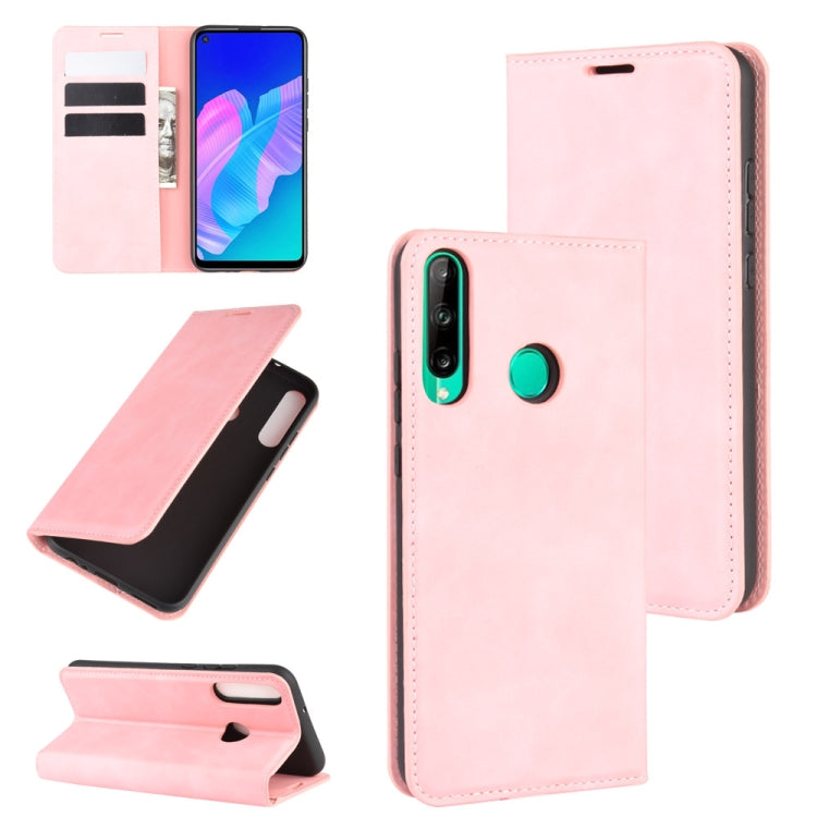 For Huawei P40 lite E Retro-skin Business Magnetic Suction Leather Case with Holder & Card Slots & Wallet