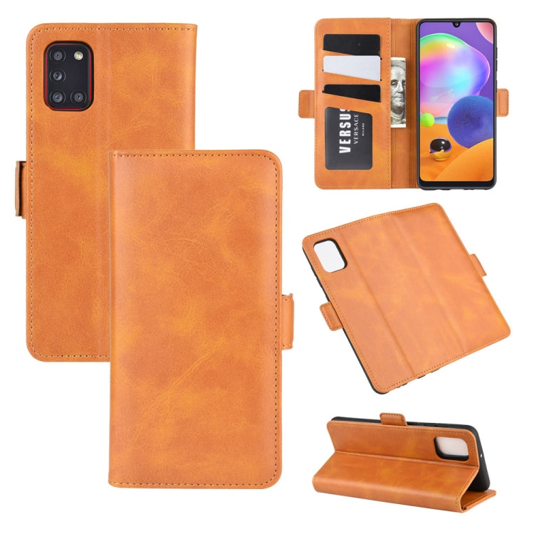 For Galaxy A31 Dual-side Magnetic Buckle Horizontal Flip Leather Case with Holder & Card Slots & Wallet