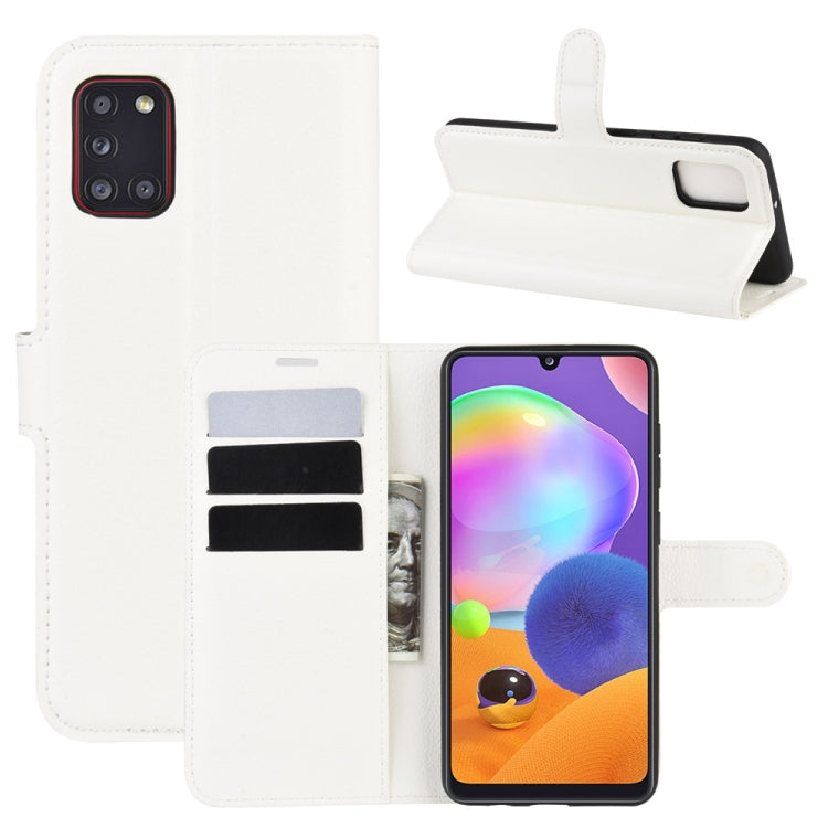 For Galaxy A31 Litchi Texture Horizontal Flip Protective Case with Holder & Card Slots & Wallet