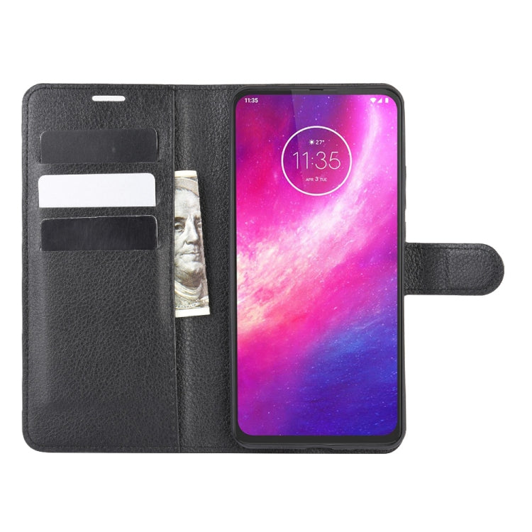 For Motorola One Hyper Litchi Texture Horizontal Flip Protective Case with Holder & Card Slots & Wallet