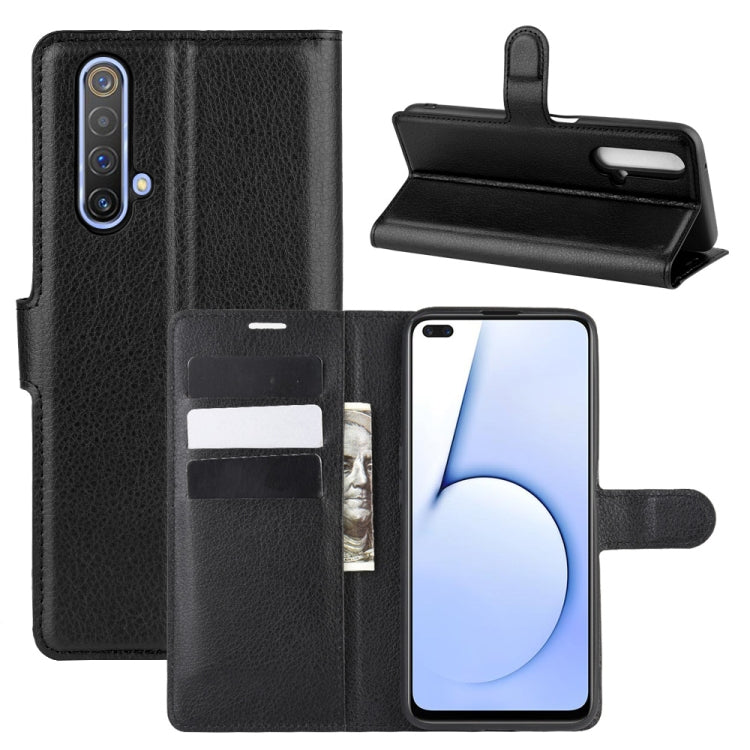 For OPPO Realme X50 5G Litchi Texture Horizontal Flip Protective Case with Holder & Card Slots & Wallet