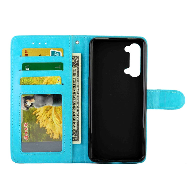 For OPPO Reno3 Crazy Horse Texture Leather Horizontal Flip Protective Case with Holder & Card Slots & Wallet & Photo Frame