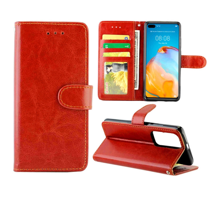 For Huawei P40 Crazy Horse Texture Leather Horizontal Flip Protective Case with Holder & Card Slots & Wallet & Photo Frame