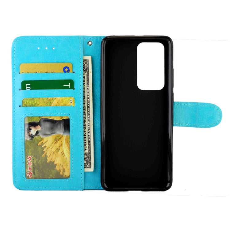 For Huawei P40 Pro Crazy Horse Texture Leather Horizontal Flip Protective Case with Holder & Card Slots & Wallet & Photo Frame
