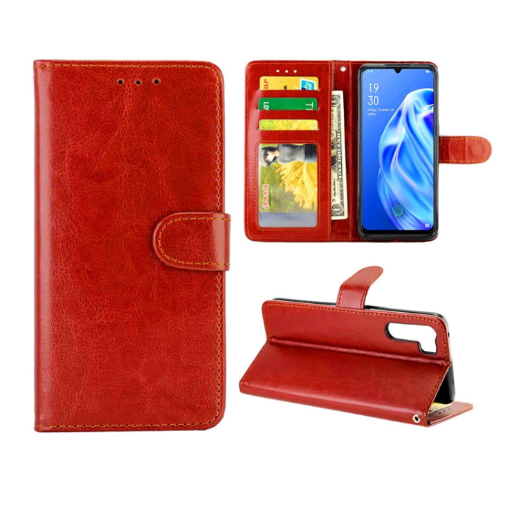 For OPPO A91/ F15(2020) Crazy Horse Texture Leather Horizontal Flip Protective Case with Holder & Card Slots & Wallet & Photo Frame