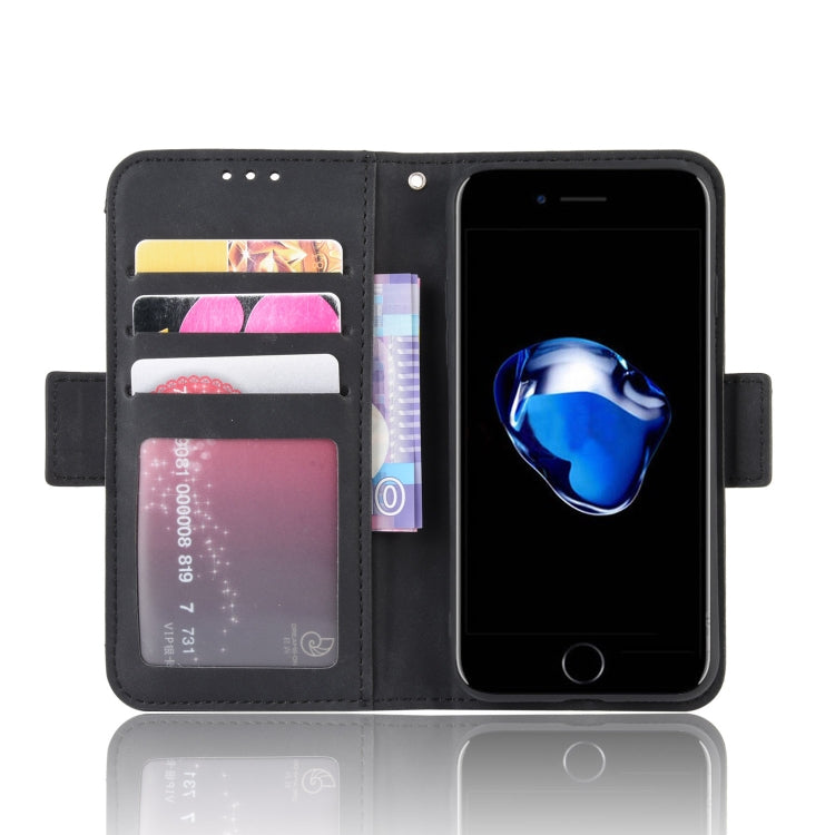 For iPhone SE 2022 / SE 2020 Wallet Style Skin Feel Calf Pattern Leather Case ï¼Œwith Separate Card Slot